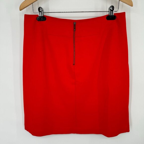 Cabi Womens red knee length pencil skirt size 10 back zipper closure pockets - Picture 6 of 10